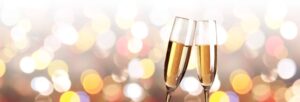 New years eve celebration background with champagne
